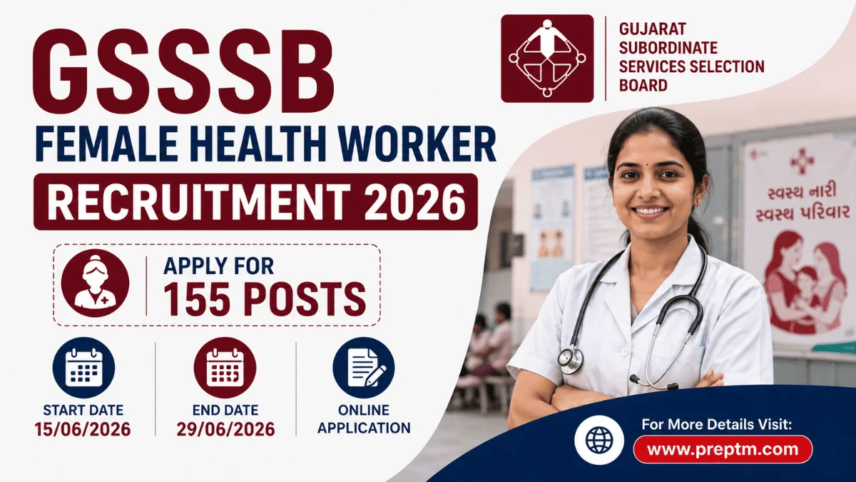 GSSSB Female Health Worker Recruitment 2026: Apply for 155 Posts